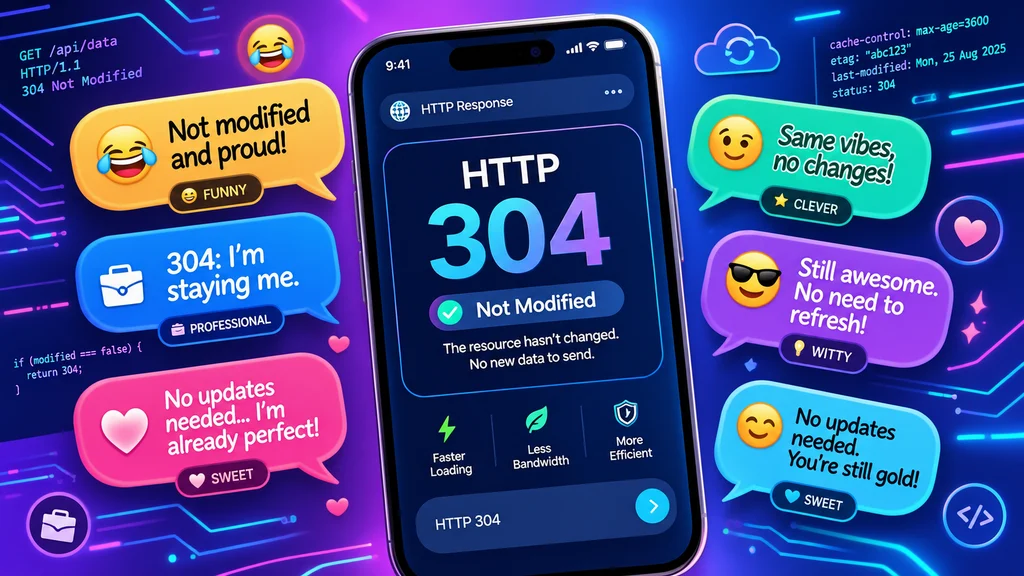 200+ Best “HTTP Response 304” Replies| Confident Comebacks for Staying True to You For 2026