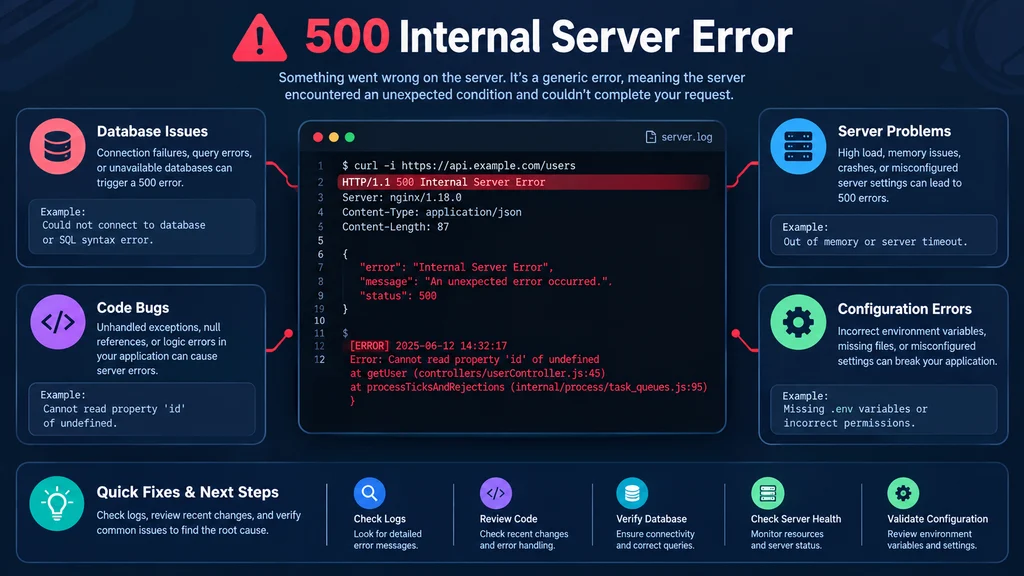 http response code 500
