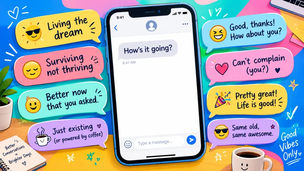150+ Best Replies to “How’s It Going” That Are Funny, Flirty, and Clever For 2026